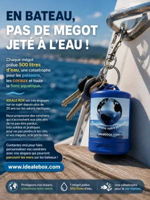 En bateau, pas de mégot jeté à l’eau ! idealebox cendrier de poche