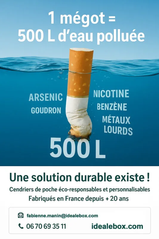 Les mégots tuent la terre et la mer !  Une solution existe avec idealebox